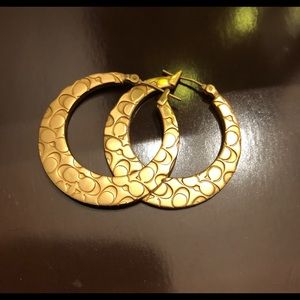 Authentic Coach gold hoop earrings